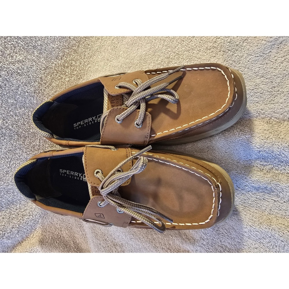 Sperry Topsiders Brown Lace Up Leather Loafers size 6m